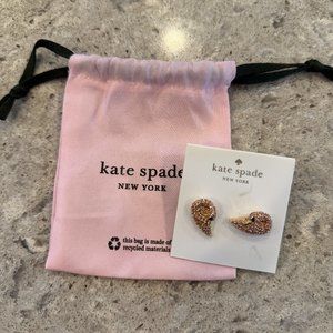 NEW KATE SPADE PINK PAVE CRYSTAL SWAN EARRINGS